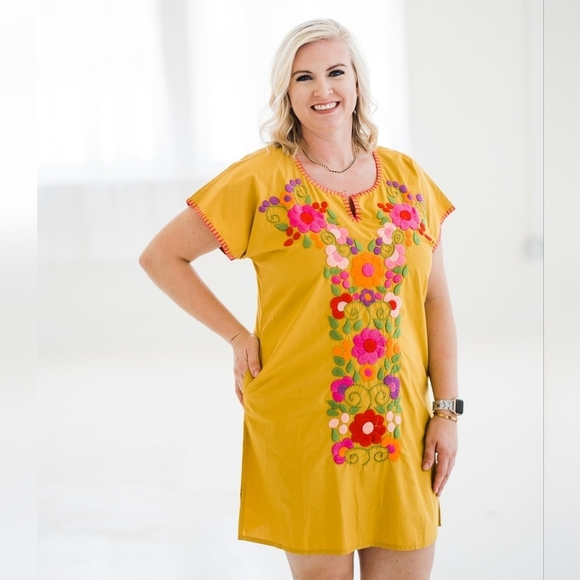 Sister Mary NWT Angelina Floral Embroidered Mini Dress Size XL Women's - Picture 2 of 14